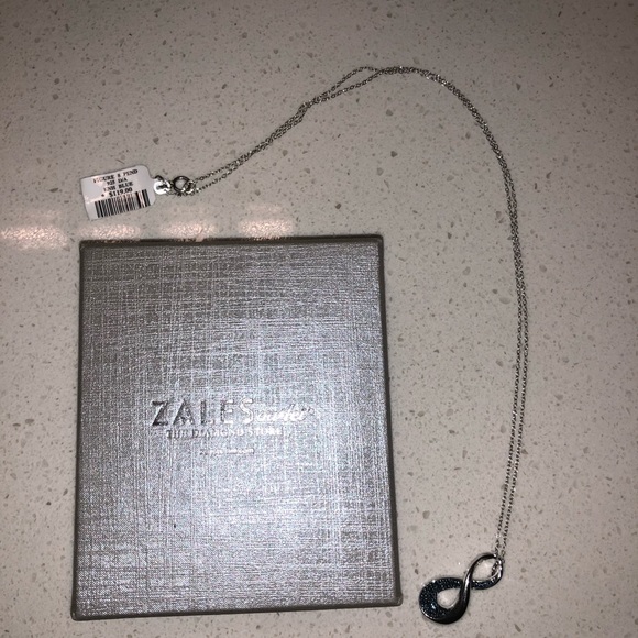 Enhanced Blue Diamond Accent Infinity Loop Pendant - Picture 4 of 7